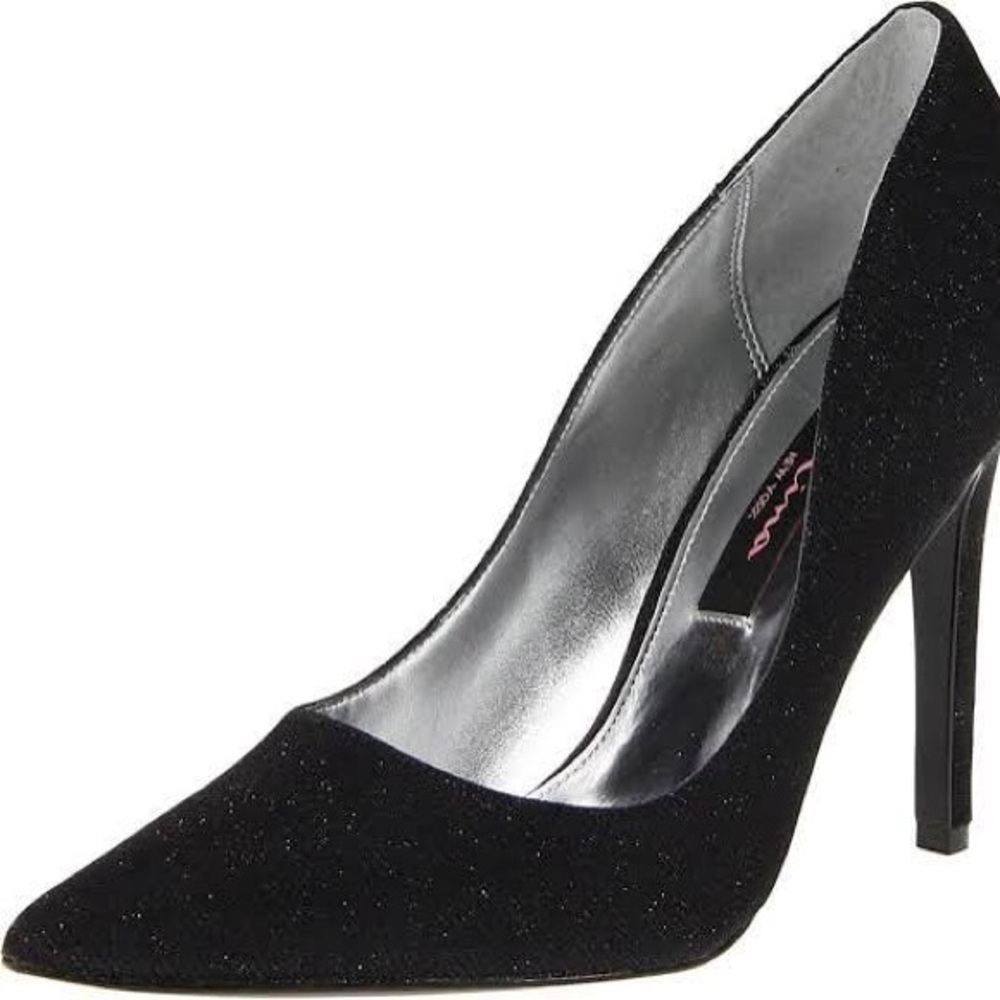 Nina Black Velvet Heels (Black Manhattan Heels)
